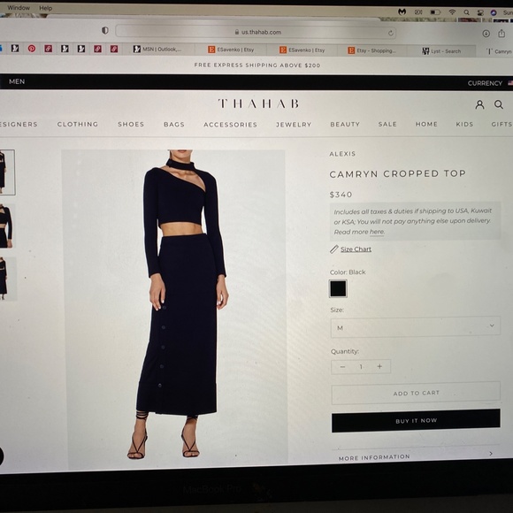 Alexis Black Cut Out Stretch Ponte Asymmetric Crop Top S - Picture 8 of 16